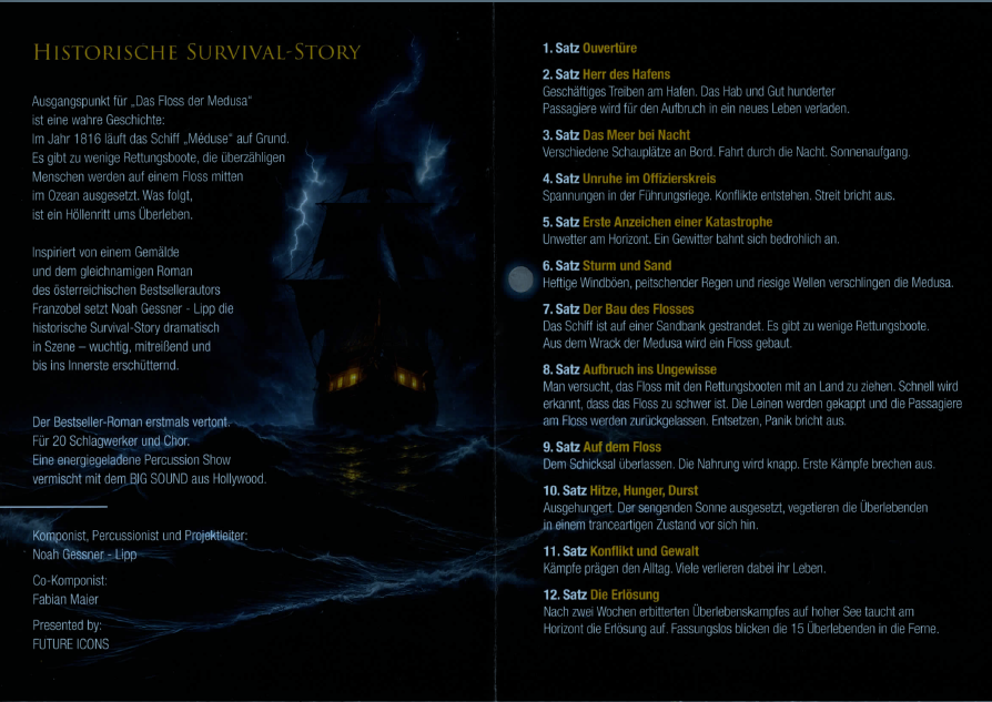 Floss der Medusa Programmheft, Flyer